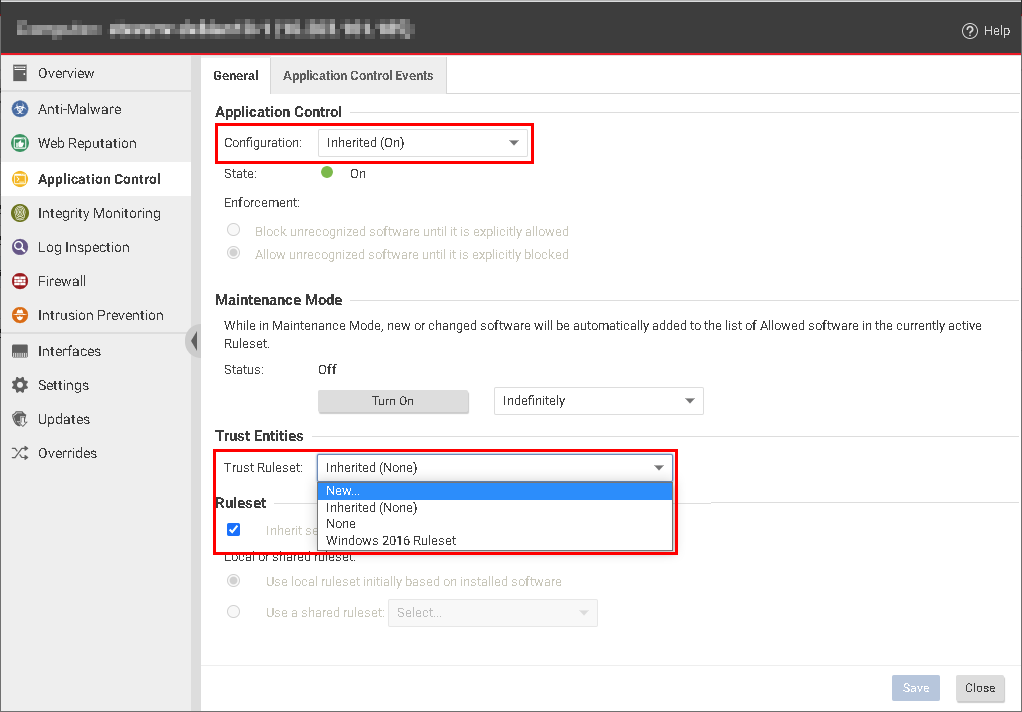 Computer or policy properties page with New selected from the Trust Entities drop-down list