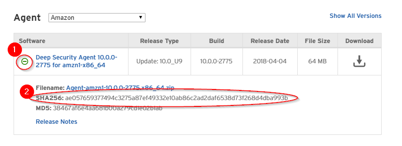 Deep Security download hash